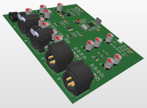 ALTIUM - Vue 3D du PCB - Interface audio USB 2 canaux Conception - XM Electronic Design
